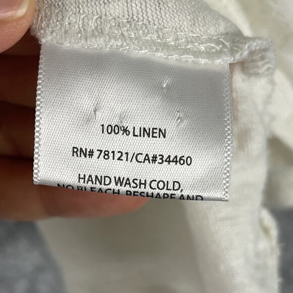 Eileen Fisher Linen Top Womens 1X White Asymmetrical Beachy Lagenlook Coastal - Picture 8 of 13